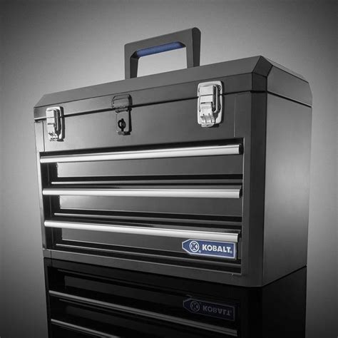 kobalt 20.6-in black steel lockable tool box|3.